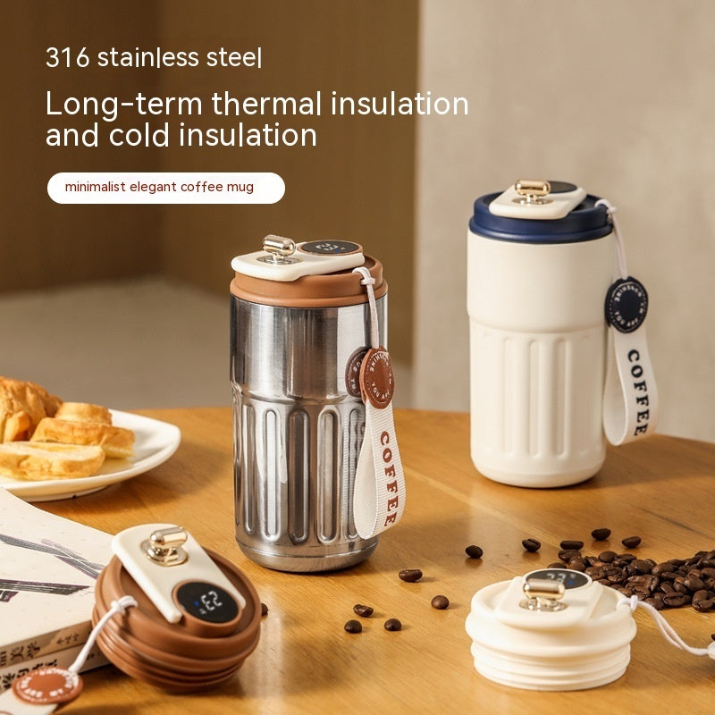 Smart Thermos Bottle with LED Temperature Display – Insulated Stainless Steel Travel Mug