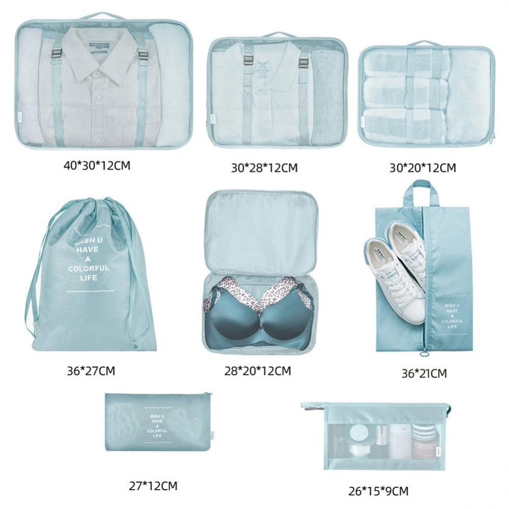8-Piece Travel Packing Cube Set – Luggage Organizer Bags for Clothes, Shoes, Underwear & Accessories