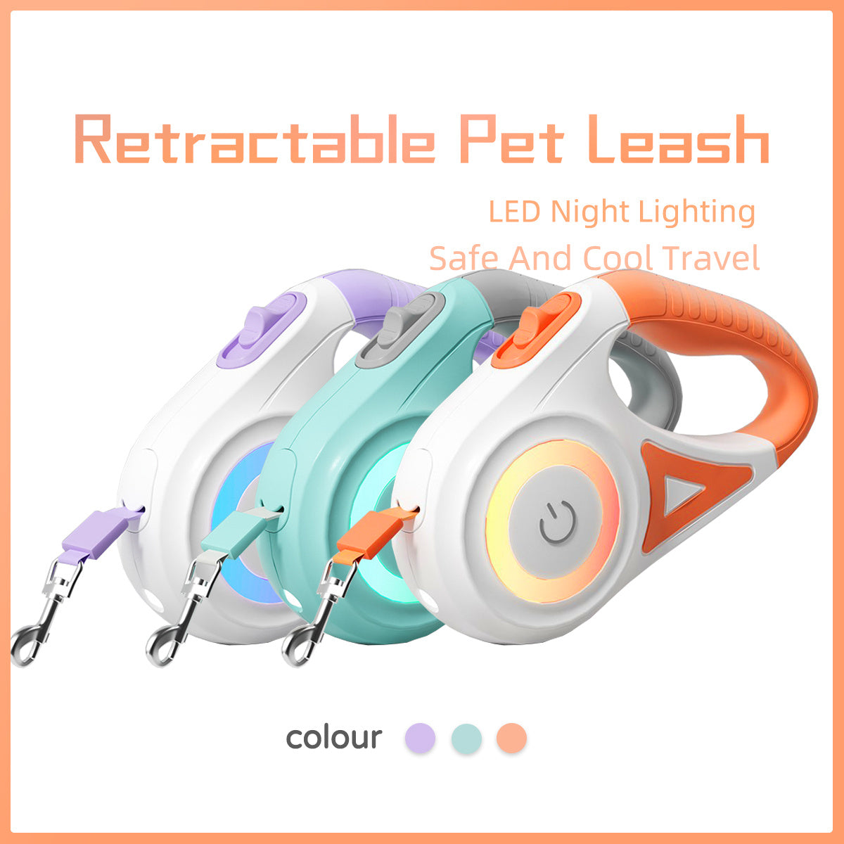 Retractable Dog Leash & Collar Set – Automatic Traction Rope for Small & Medium Dogs