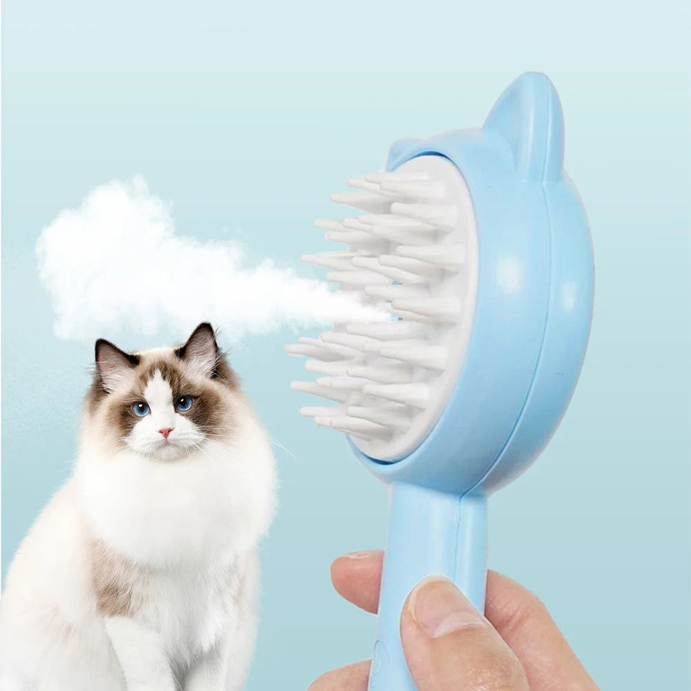 Rechargeable Self-Cleaning Cat Grooming Brush with Mist – Slicker Brush for Dogs & Cats