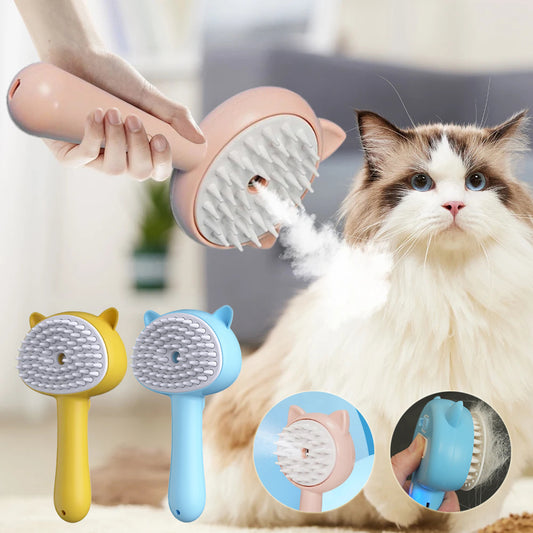 Rechargeable Self-Cleaning Cat Grooming Brush with Mist – Slicker Brush for Dogs & Cats